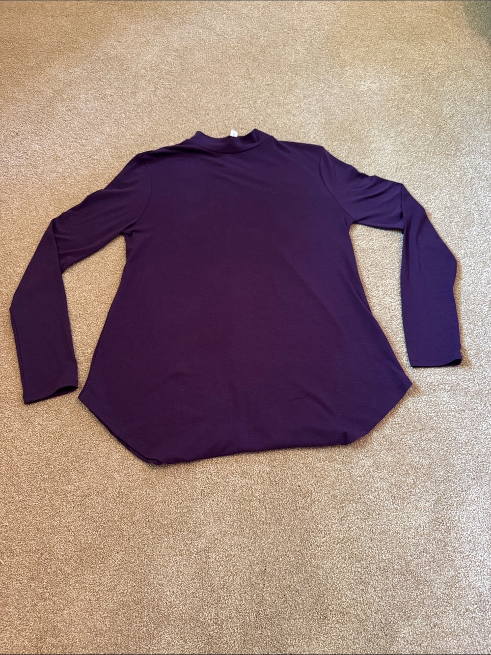 Zenana Outfitters Long Sleeve Mock Neck Top - Plum